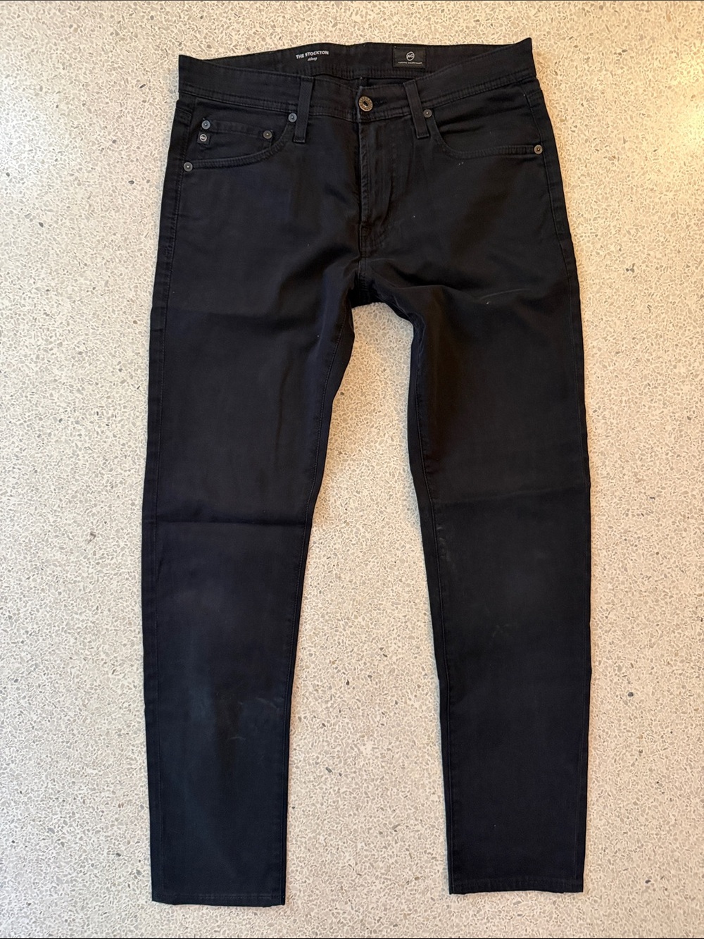 Ag Adriano Goldschmied Stockton Slim Skinny Black Men's Jeans 31 x 30
